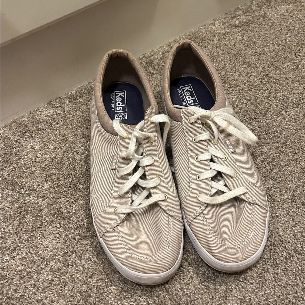 Keds Light Tan Lace-Up Sneakers